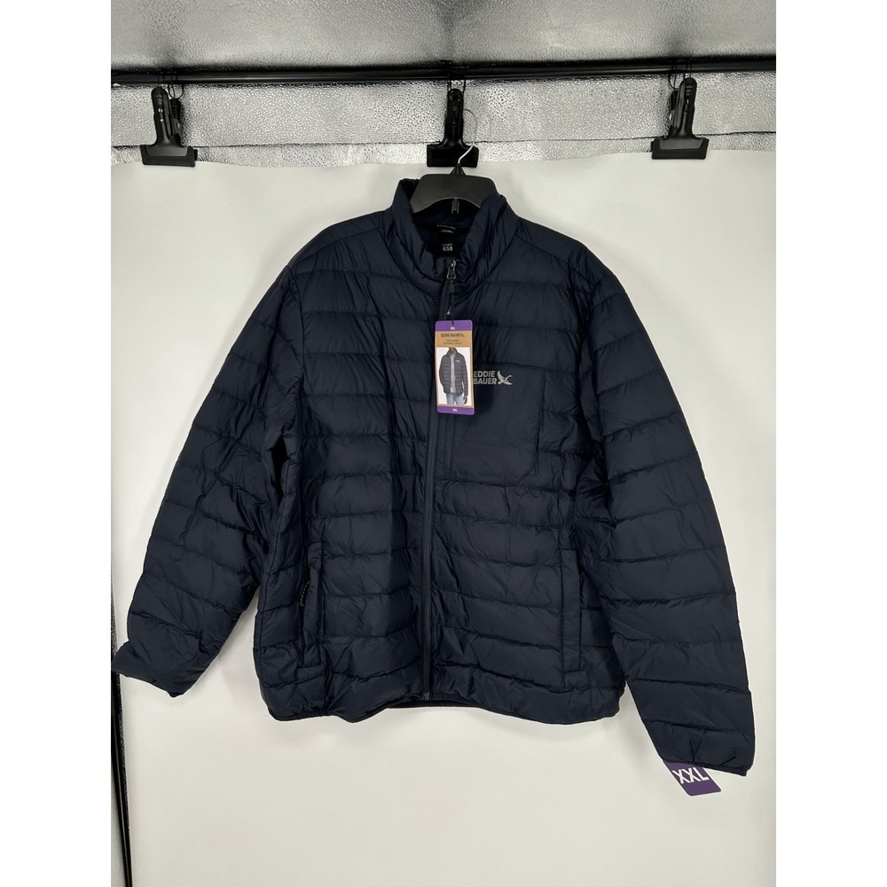 Eddie Bauer Packable Down 650 Jacket Navy Insulated Puffer‎ EB650 Mens 2XL